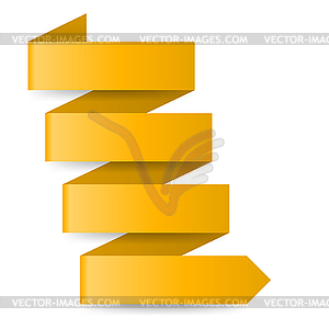 Yellow paper arrow - vector image