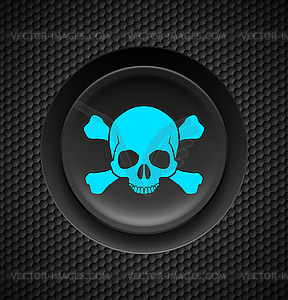 Skull and crossbones button - vector clip art