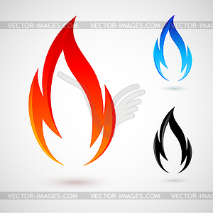 Fire elements - vector clipart