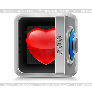 Heart in safe - vector clipart