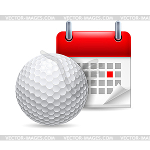 Golf ball and calendar - vector clipart