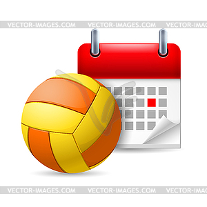 Golf ball and calendar - vector image