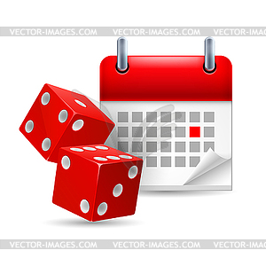 Dice and calendar - vector clipart