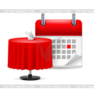 Restaurant table and calendar - vector clipart