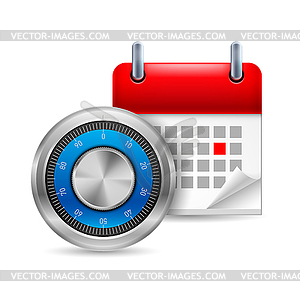 Safe code and calendar - vector clipart
