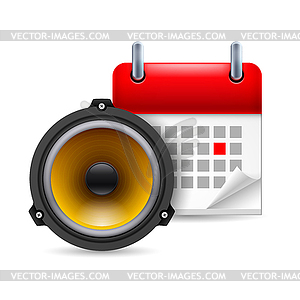 Sound speaker and calendar - vector image