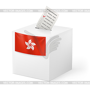 Ballot box with voicing paper - vector image