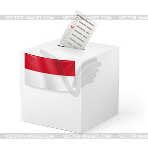 Ballot box with voicing paper. Monaco - vector clipart