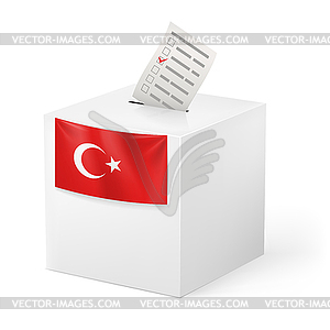 Ballot box with voicing paper. Turkey - vector EPS clipart