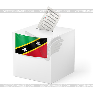 Урна для голосования с голосования бумаги. Сент-Китс и Невис - изображение в векторном виде