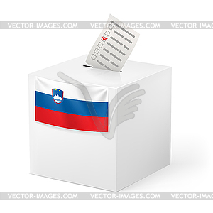 Урна для голосования с голосования бумаги. Словения - клипарт