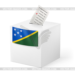 Урна для голосования с голосования бумаги. Соломоновы Острова - векторный рисунок
