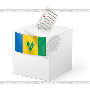 Ballot box with voicing paper. Saint Vincent and - vector image