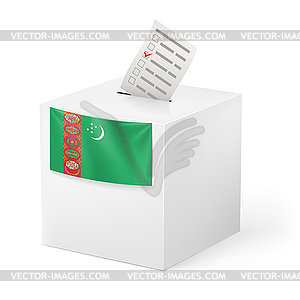 Ballot box with votng paper. Turkmenistan - vector image