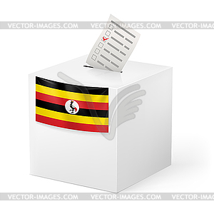 Ballot box with voting paper. Uganda - stock vector clipart