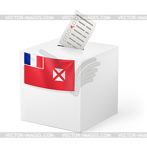 Ballot box with voting paper. Wallis and Futuna - vector image