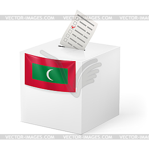 Ballot box with voting paper. Republic of Maldives - vector clipart