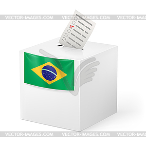 Ballot box with voting paper. Brazil - vector image