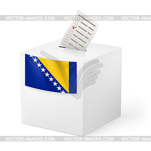 Урна для голосования с голосования бумаги. Босния и Герцеговина - клипарт в формате EPS