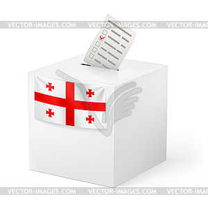 Урна для голосования с голосования бумаги. Грузия - векторный эскиз