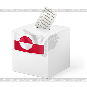 Ballot box with voting paper. Greenland - vector clip art