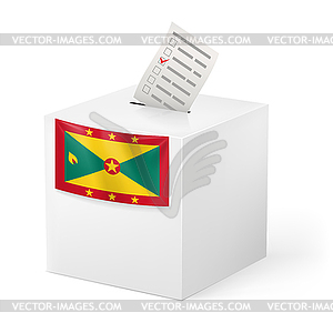 Ballot box with voting paper. Grenada - vector clip art