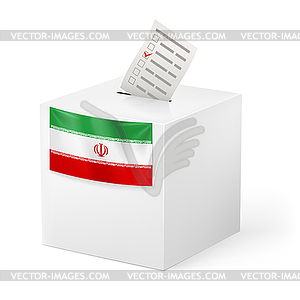 Урна для голосования с голосования бумаги. Иран - изображение в векторе / векторный клипарт