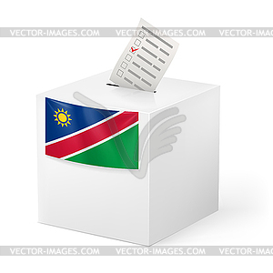 Ballot box with voting paper. Namibia - vector clipart