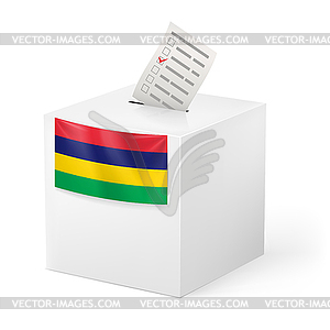 Ballot box with voting paper. Mauritius - royalty-free vector image