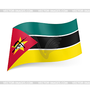 Государственный флаг Мозамбика - векторное графическое изображение