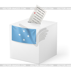 Ballot box with voting paper. Federated States of - vector clip art