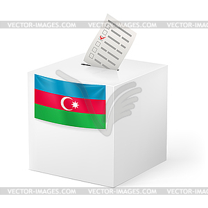 Ballot box with voting paper. Azerbaijan - vector clipart