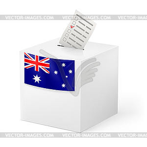Ballot box with voting paper. Australia - vector clipart / vector image