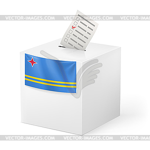 Ballot box with voting paper. Aruba - vector image