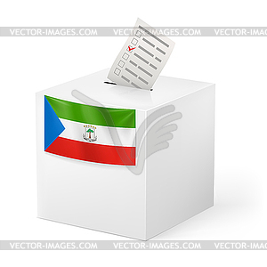 Ballot box with voting paper. Equatorial Guinea - vector clip art