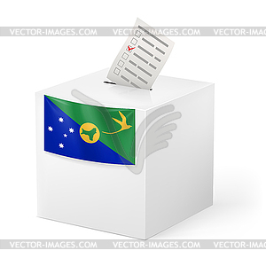 Ballot box with voting paper. Christmas Island - color vector clipart