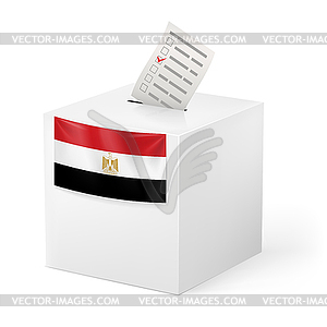 Ballot box with voting paper. Egypt - vector clipart