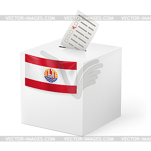 Урна для голосования с голосования бумаги. Французская Полинезия - векторное изображение EPS