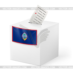 Урна для голосования с голосования бумаги. Гуам - изображение в векторном виде