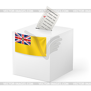 Ballot box with voting paper. Niue - vector EPS clipart