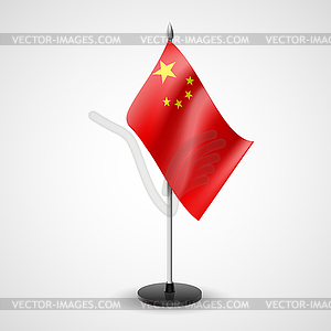Table flag of China - color vector clipart