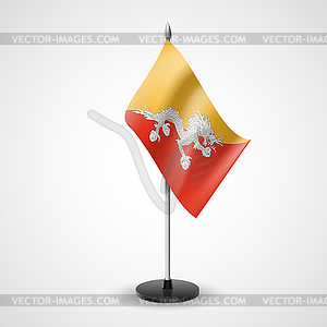 Table flag of Bhutan - vector image