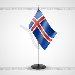 Table flag of Iceland - vector image