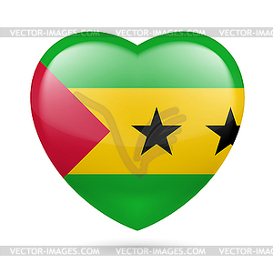 Heart icon of Sao Tome and Principe - vector clipart