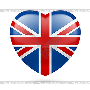 Heart icon of United Kingdom - vector image