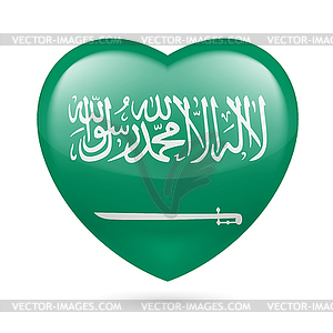 Сердце значок Саудовской Аравии - клипарт в векторе / векторное изображение