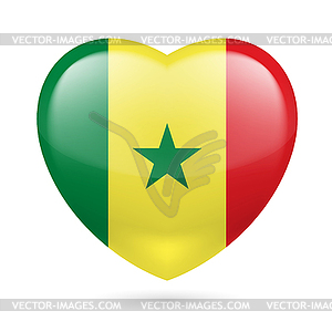 Сердце значок Сенегала - цветной векторный клипарт