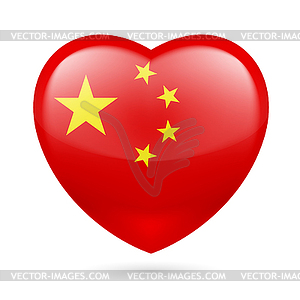 Heart icon of China - vector clip art