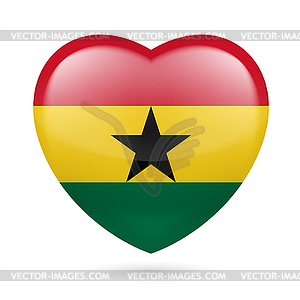 Heart icon of Ghana - vector image