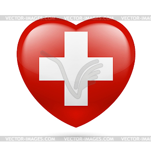 Heart icon of Switzerland - vector clipart / vector image